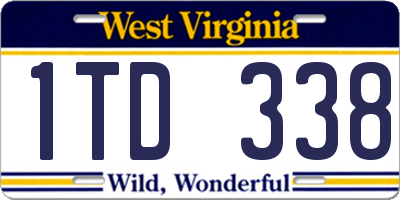 WV license plate 1TD338