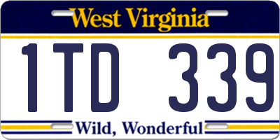 WV license plate 1TD339