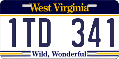WV license plate 1TD341