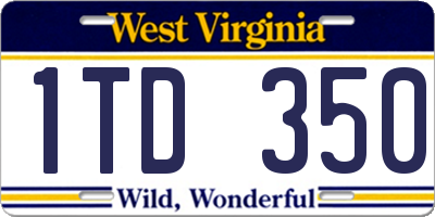 WV license plate 1TD350