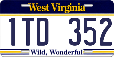 WV license plate 1TD352