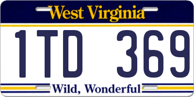 WV license plate 1TD369
