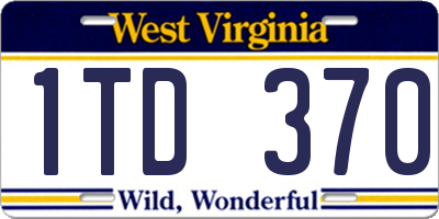 WV license plate 1TD370