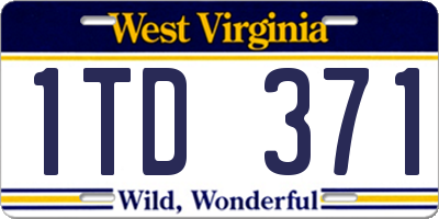 WV license plate 1TD371