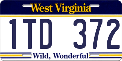 WV license plate 1TD372