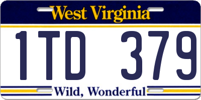 WV license plate 1TD379