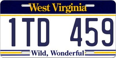 WV license plate 1TD459