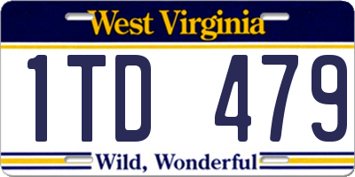 WV license plate 1TD479