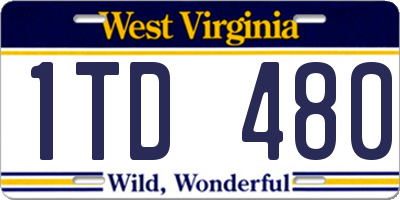 WV license plate 1TD480