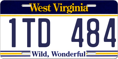 WV license plate 1TD484