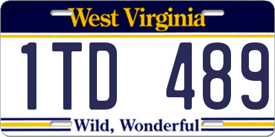 WV license plate 1TD489