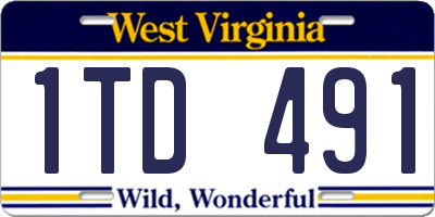 WV license plate 1TD491
