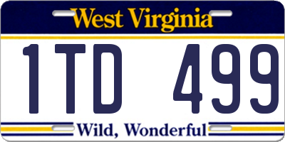 WV license plate 1TD499