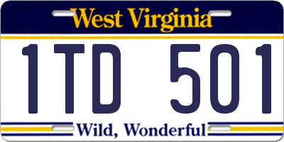 WV license plate 1TD501