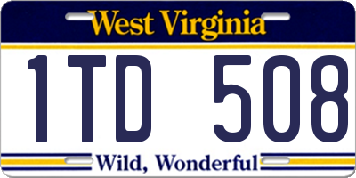 WV license plate 1TD508