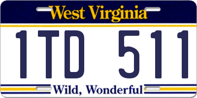 WV license plate 1TD511