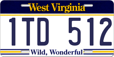 WV license plate 1TD512