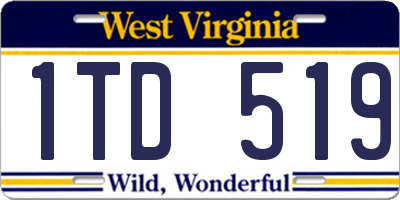 WV license plate 1TD519
