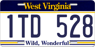 WV license plate 1TD528