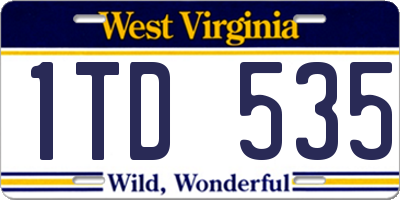 WV license plate 1TD535