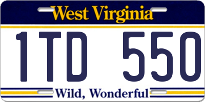 WV license plate 1TD550