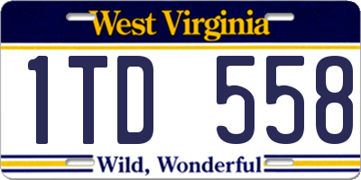 WV license plate 1TD558
