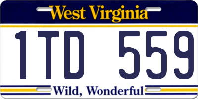 WV license plate 1TD559