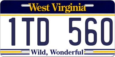 WV license plate 1TD560