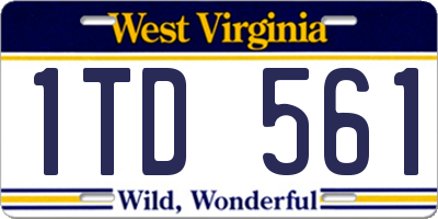 WV license plate 1TD561