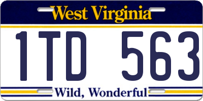 WV license plate 1TD563