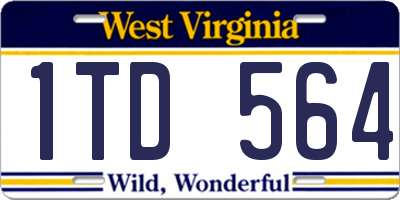 WV license plate 1TD564