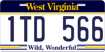 WV license plate 1TD566