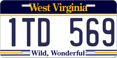 WV license plate 1TD569