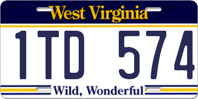 WV license plate 1TD574