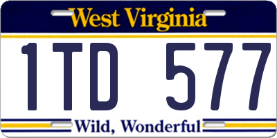 WV license plate 1TD577