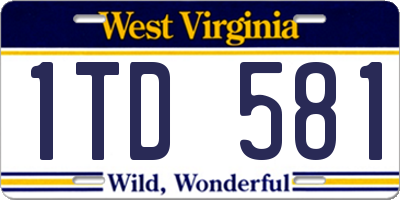 WV license plate 1TD581