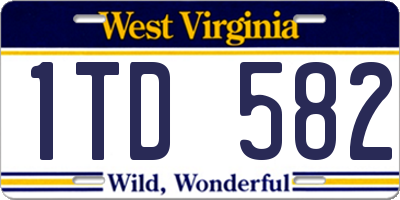 WV license plate 1TD582