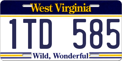 WV license plate 1TD585