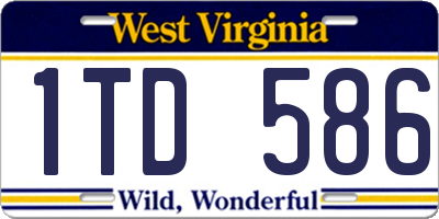 WV license plate 1TD586