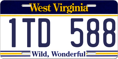 WV license plate 1TD588