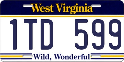 WV license plate 1TD599