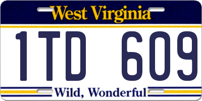 WV license plate 1TD609