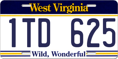 WV license plate 1TD625