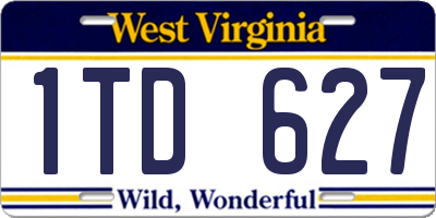 WV license plate 1TD627