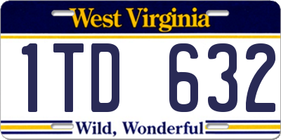 WV license plate 1TD632