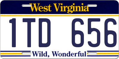 WV license plate 1TD656