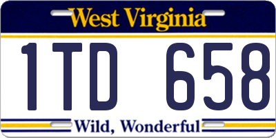 WV license plate 1TD658