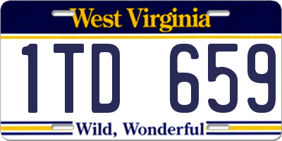 WV license plate 1TD659