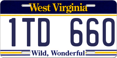 WV license plate 1TD660
