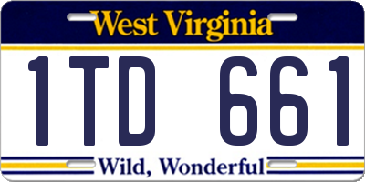 WV license plate 1TD661